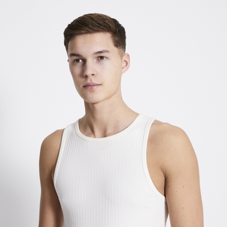 Ribbed tank top "Worm" Off white